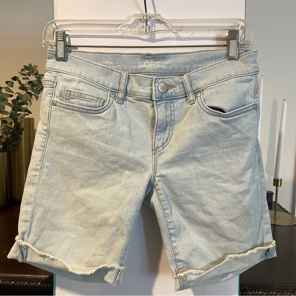 Loft Blue Denim Shorts Size 0
